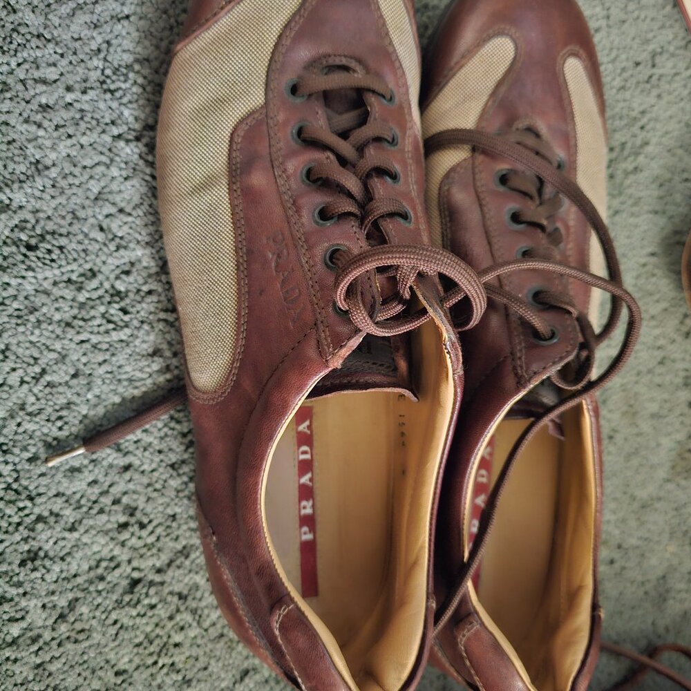 Prada brown oxfords for men size 9
